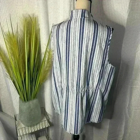 NWT Chicos Zenergy Women’s 3 US XL Neema Reversible Tonga Navy Printed Vest NEW - Picture 5 of 13